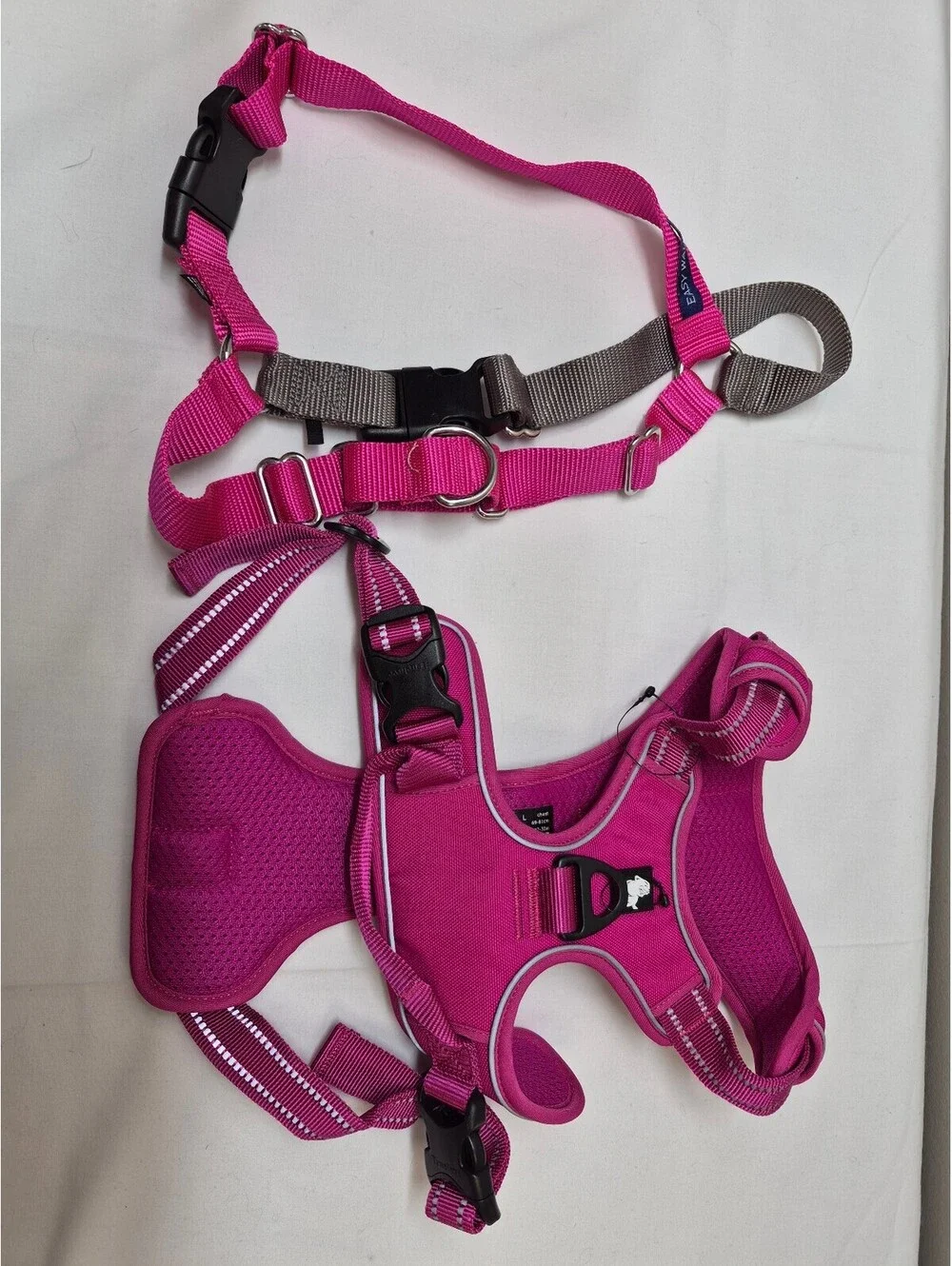 Truelove Large Pink Mesh Dog Harness and Adjustable Harness Polyester B305